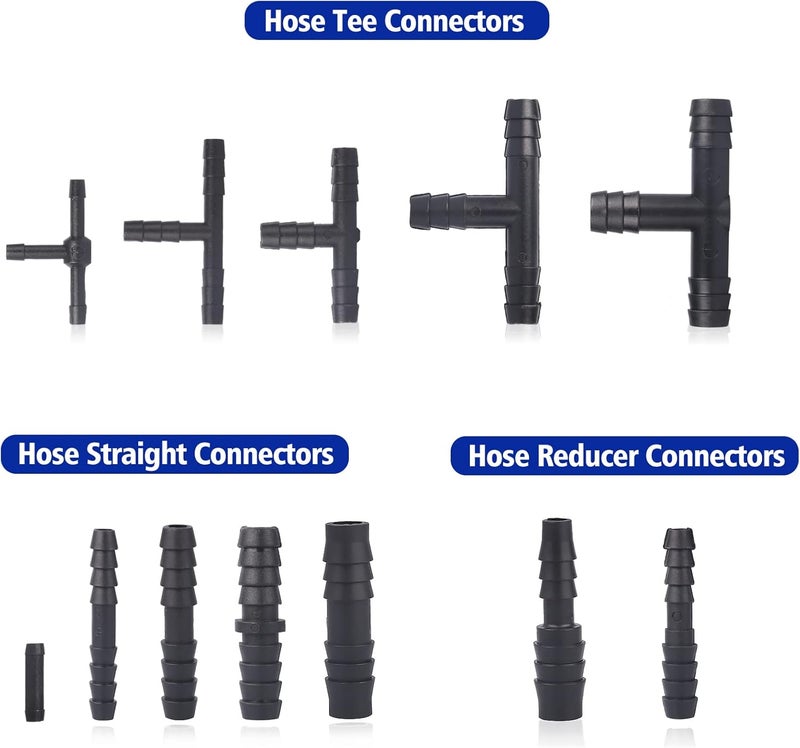 BUSY-CORNER Vacuum Connector Assortment Heat Resistance 240℃（460℉）Automotive Vacuum Tubing Connector Vacuum Tee Connector Assortment Kit Nylon 115 Pieces - Image 2